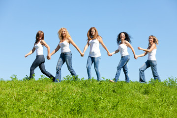 Women on meadow