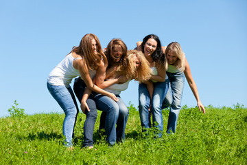 Women on meadow