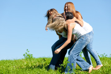 Women on meadow