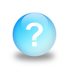 Helpdesk ? Symbol Gel Button hellblau