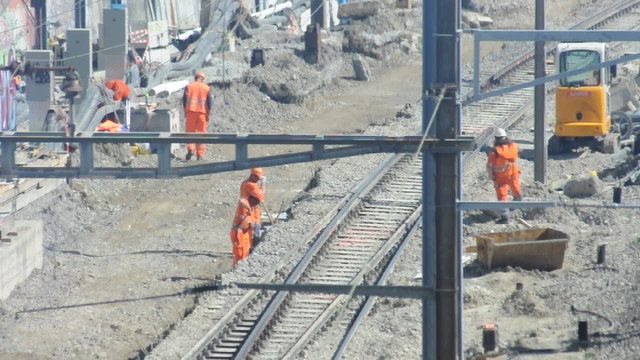 Bahnarbeiter Gleisbau