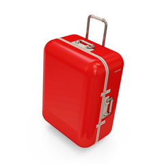 Red Suitcase isolated on white background