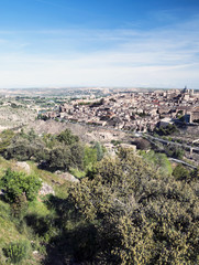 Fototapeta na wymiar Toledo desde el campo
