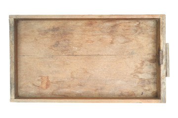 Vintage wooden cabinet drawer isolated on white background - obrazy, fototapety, plakaty