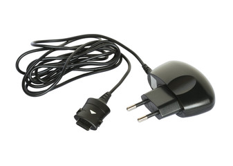 Mobile phone charger isolated on white background