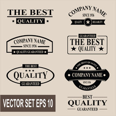 Vector set of vintage quality garanteed labels