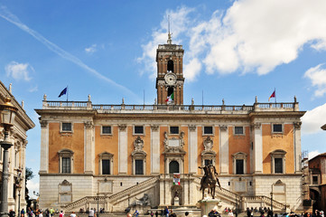 Fototapeta na wymiar Rzym, Piazza del Campidoglio - Pomnik Marka Aureliusza