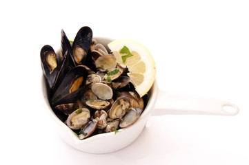 mussels and clams