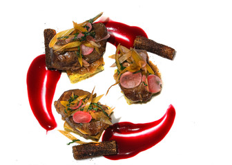 pigs cheeks with potao cake, new nordic cooking from Denmark