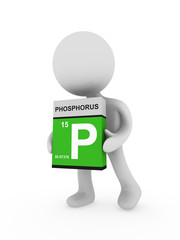 3d man carry a phosphorus  box