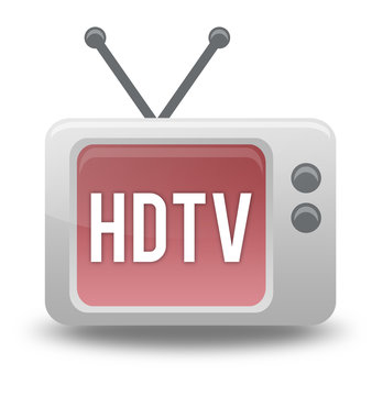 Cartoon-style TV Icon with "HDTV" wording on screen