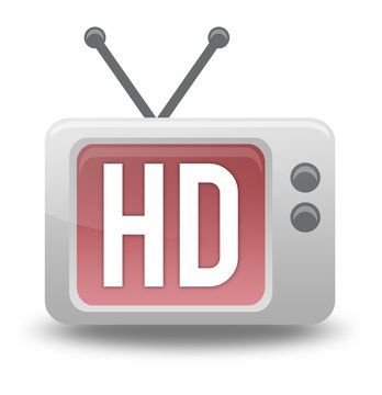 Cartoon-style TV Icon with "HD" wording on screen