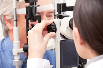 Optometrist Doing Sight Testing