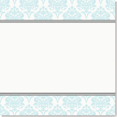Classic wedding invitation with Damask pattern borders.