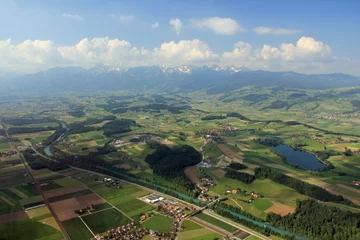 Foto op Plexiglas Luchtfoto luftaufnahme aaretal (schweiz)