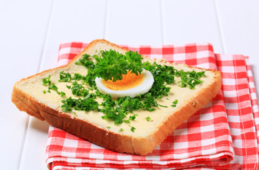 Bread with chopped parsley