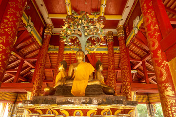 Ancient and famous buddha in temple,Northern of Thailand.