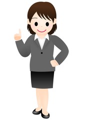 スーツの女性　人さし指