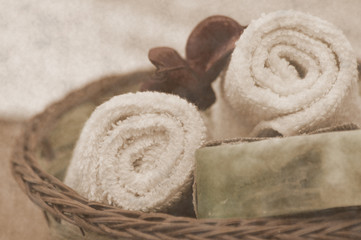 Soap and towel