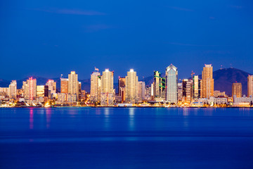 San Diego Skyline in twilight