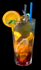 ice tea with citrus and grenadine