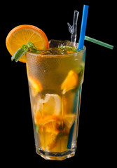 ice tea with citrus and grenadine