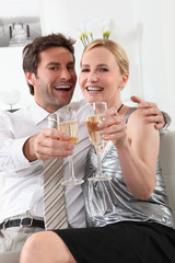 couple with drinks