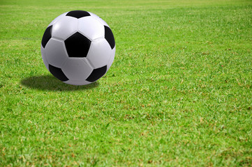 Fototapeta premium A Football in the soccer field