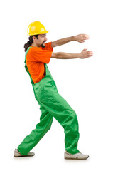 Construction worker isolated on the white