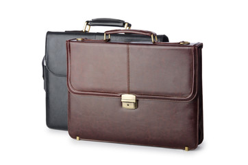 Business concept with briefcase on white