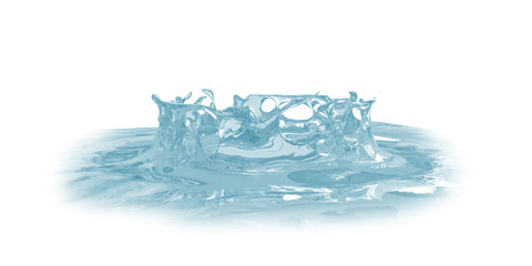 Splash of water. 3d rendering on white background