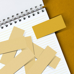 sticky note paper on notebook