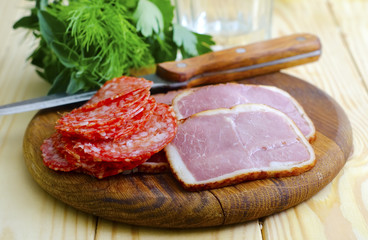 salami and ham