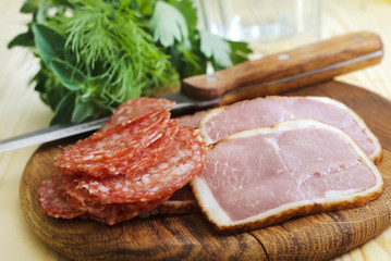 salami and ham
