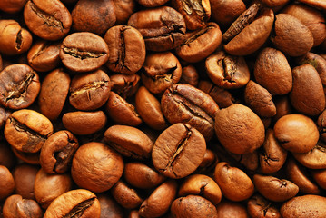 Coffee beans as background