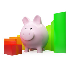 Colorfull diagram with piggy bank