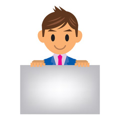 ビジネスマン イラスト メッセージボード