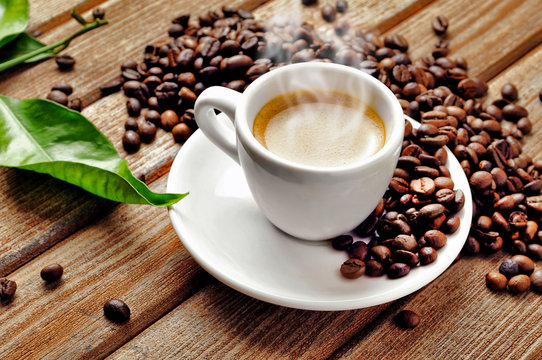 Fototapeta Hot cup coffee