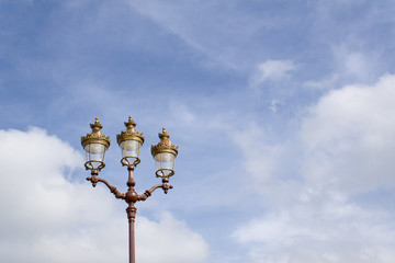 Fototapeta na wymiar Streetlamp, on the square of the royal palace of Rabat