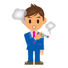 ビジネスマン イラスト タバコ