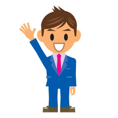 ビジネスマン イラスト 挙手