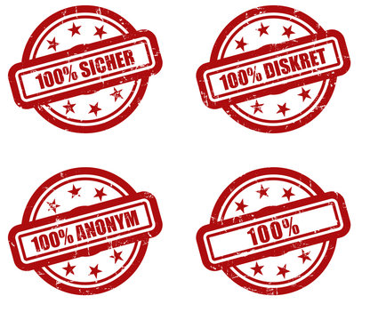 4 Sternen Stempel grunge 100% SICHER DISKRET ANONYM