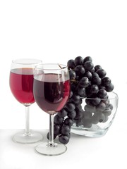 red wine and grapes