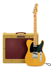 Naklejka premium Vector guitar and amp icon