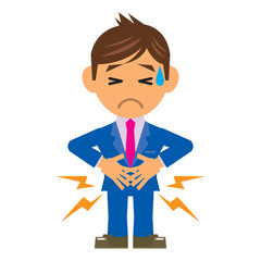 ビジネスマン イラスト 腹痛