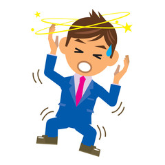 ビジネスマン イラスト めまい