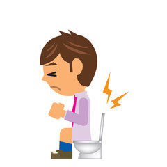 ビジネスマン イラスト トイレ 腹痛