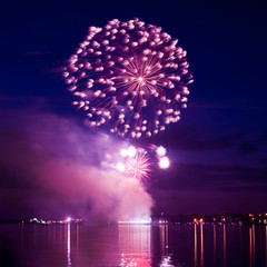 Colorful firework in a night sky