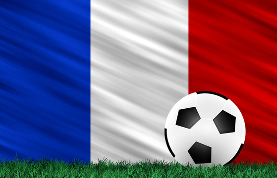 Soccer ball and flag
