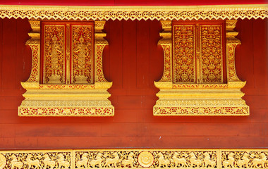 ancient wooden window in Thai's style
